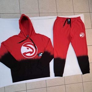 FISLL ATLANTA HAWKS DIP-DYE HOODIE AND JOGGER SET- MEN'S SIZE XL
